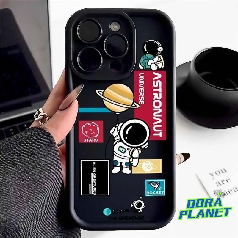 Ốp Điện Thoại Phi Hành Gia, Tương Thích Với iPhone 15 Pro Max, iPhone 13, 14 / 11 / XR / 12 / 8Plus, Thời Trang Quan Tâm Trẻ Con, Chống Vỡ 0