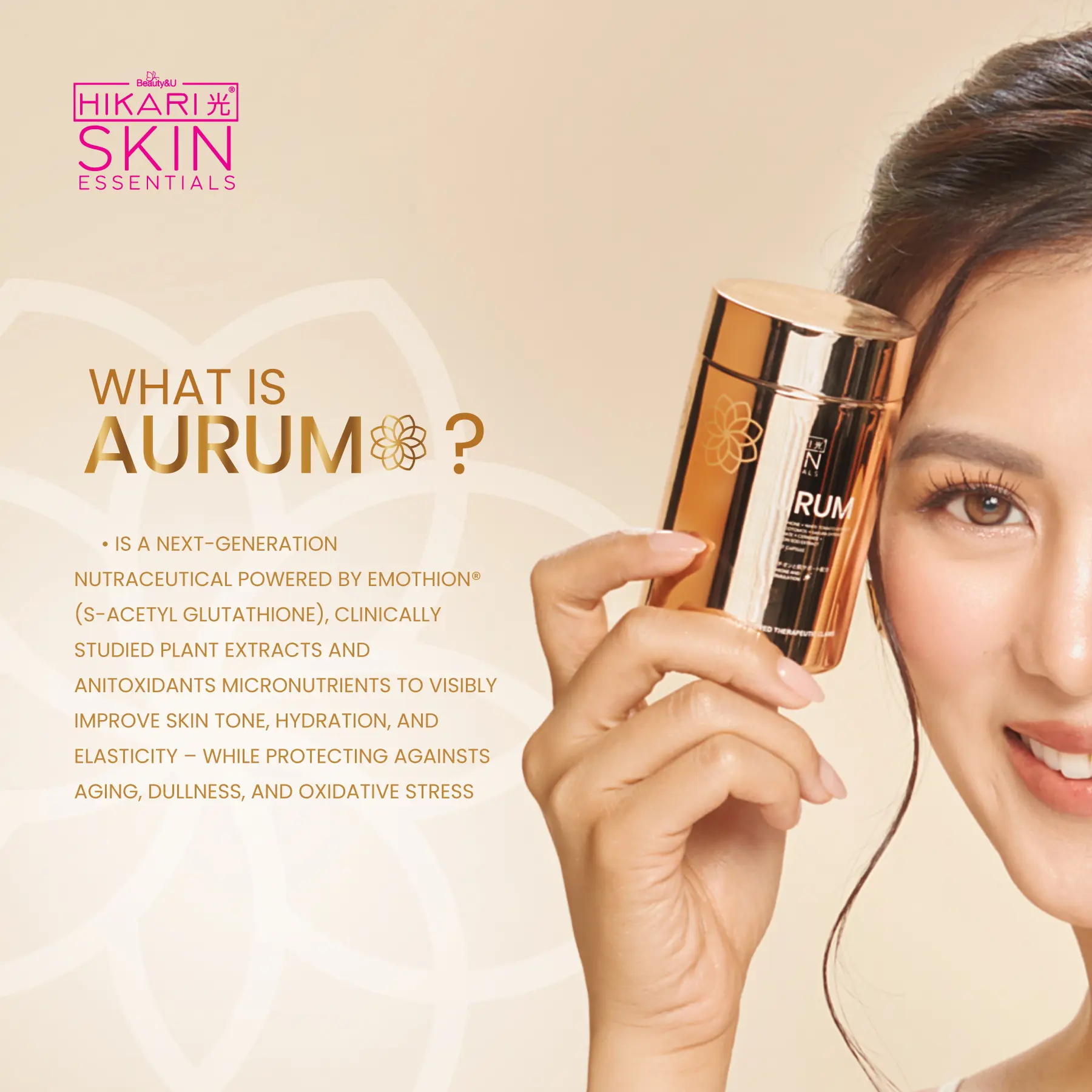 Hikari Skin Essentials AURUM 30 Capsules NEW AND IMPROVED 2 BOTTLES 30CAPS S-Acetyl Glutathione Capsules