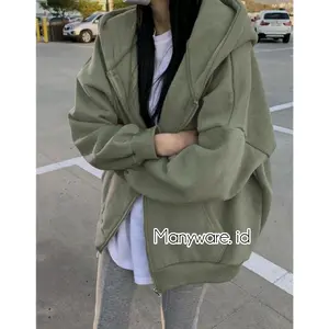 Sweater zipper oversize Motif terbaru keren size L-6XL Distro Unisex Fleece Pria Wanita Jaket Jaket Tebal