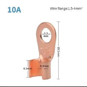 2 biji skun kabel tembaga 10A baut m5 skun aki kabel konektor sekun kabel aki tembaga m5