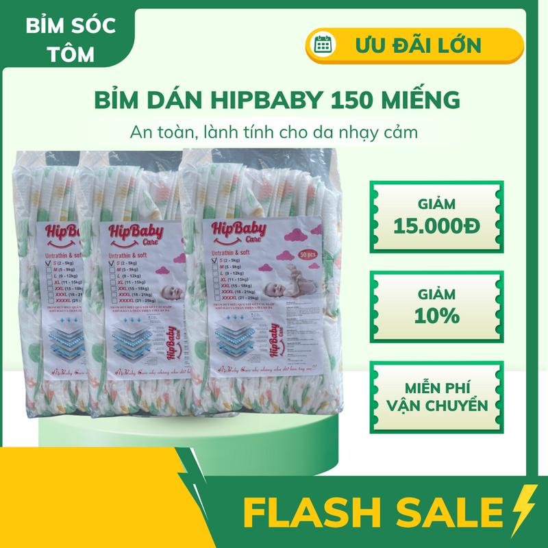 Combo 150 miếng bỉm/tã dán HipBaby hàng loại 1 phiên bản nâng cấp cho bé đủ size tả  baby bỉm  sơn hip  giga