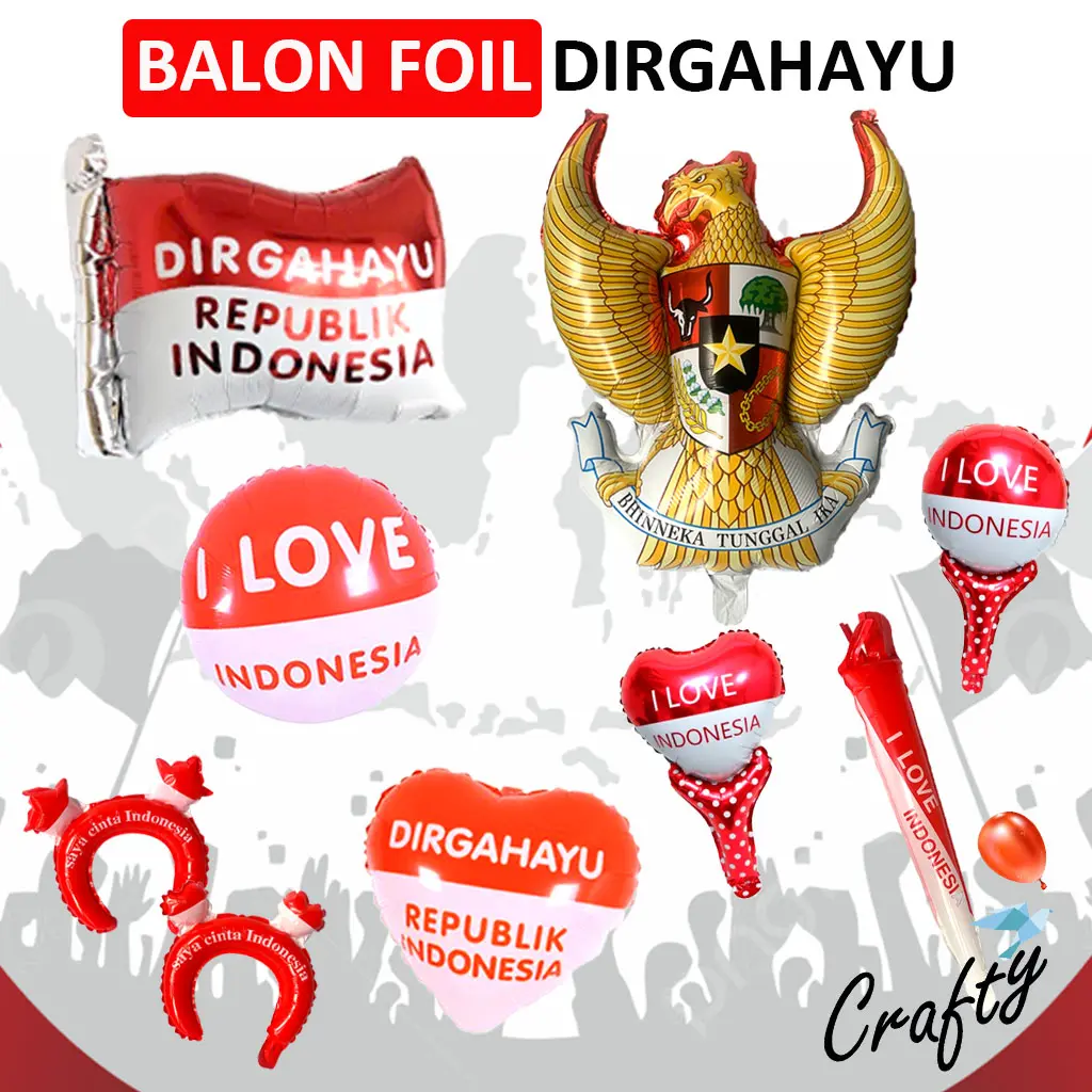 Balon Foil DIRGAHAYU HUT RI Dekorasi Backdrop