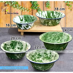 KOBOKAN/WASKOM BLIRIK DALAM 16cm/18cm/20cm/22cm/24cm/26cm/28cm MANGKOK BLIRIK/ BASKOM DALAM SENG ENAMEL BLIRIK