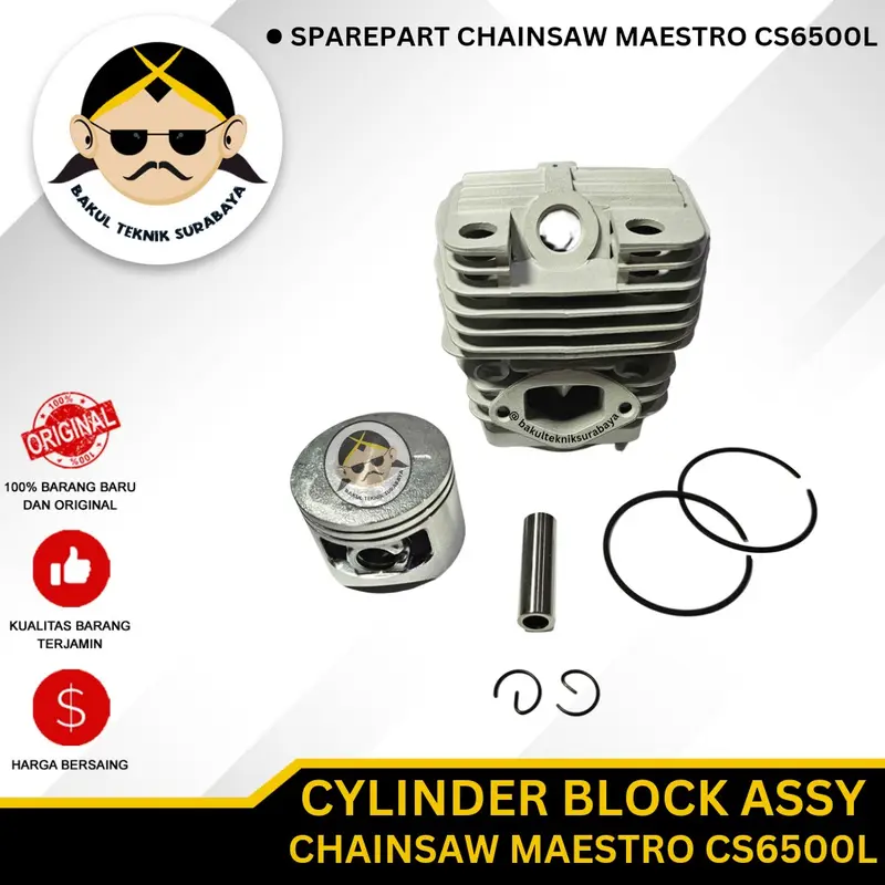Cylinder Block Assy / Blok Seher Komplit Mesin Gergaji Chainsaw MAESTRO CS6500L PLUS 3