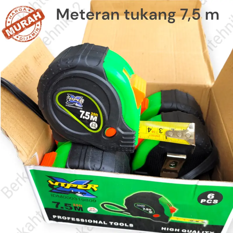 meteran 3m 5m 7,5m tukang bangunan / meteran karet berkualitas / meteran roll 3, 5, 7,5 Meter / Alat Ukur Rol Measuring Tape 1