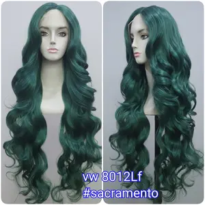 Vw 8012 Lace Front Tidak Belahan Curly Wave Varian Warna Panjang dan Natural Cocok untuk Tampilan Natural