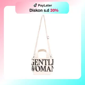 GENTLEWOMAN Totebag Wanita Micro Canvas Beige dan Black Jastipan.th