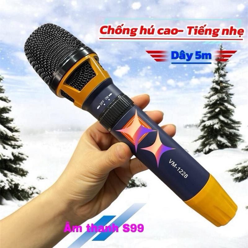 Micro kèm dây 5m cấp nặng tay, hát nhẹ, chống hú tốt. Dùng cho amly, livestream, vang cơ, vang số, mixer, loa kéo, dàn karaoke, phụ kiện âm thanh chuẩn. Dây kèm 5m. Micro dây. Micro không dây