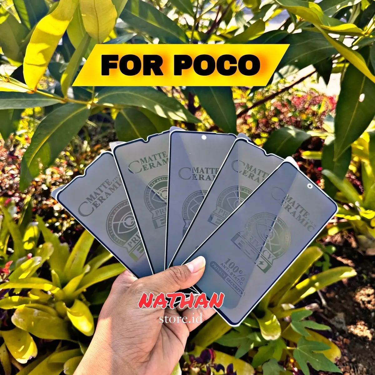 Anti Spy Tempered Glass Ceramic SPY Lentur Khusus Gamer untuk POCOO- Layar, Ponsel - Silicone, Privacy Keramik