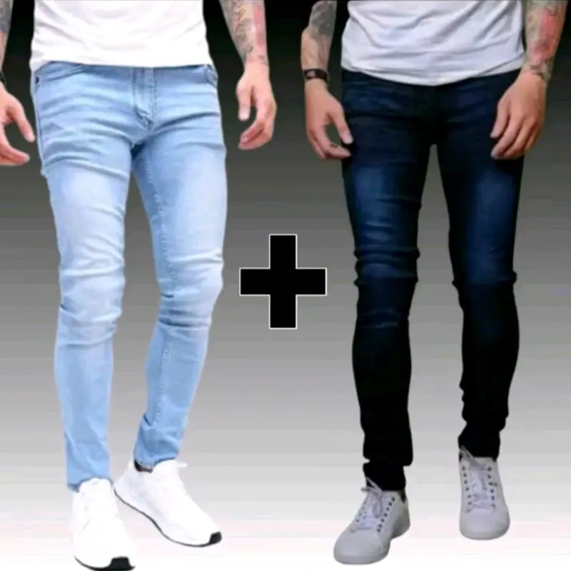 {PROMO PAKET} Beli 1 Gratis 1 Celana Jeans Panjang Pria Slimfit Bahan Soft Jeans Melar Stretch Size 27-38 Hitam Pensil Skinny Cowok 0