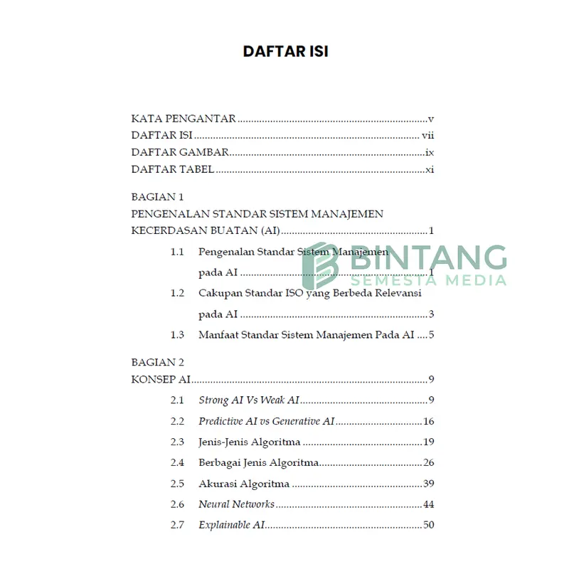 Bintang Semesta Media - Artificial Intelligence Management System Strategi Menuju Kemajuan Berkelanjutan dalam Teknologi Kecerdasan Buatan (AI) - Talitha Gustiyana