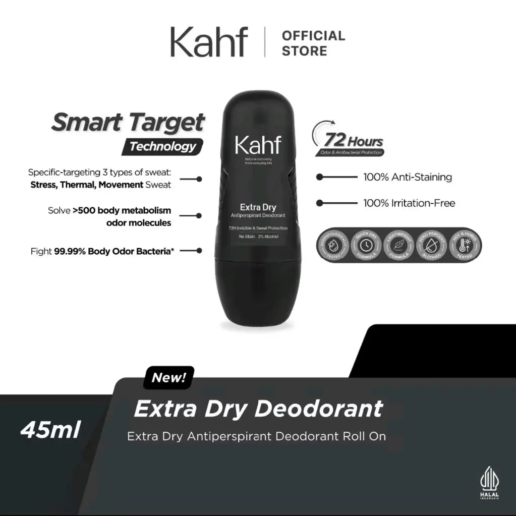 Kahf Extra Dry Deodorant Roll On 45 ml
