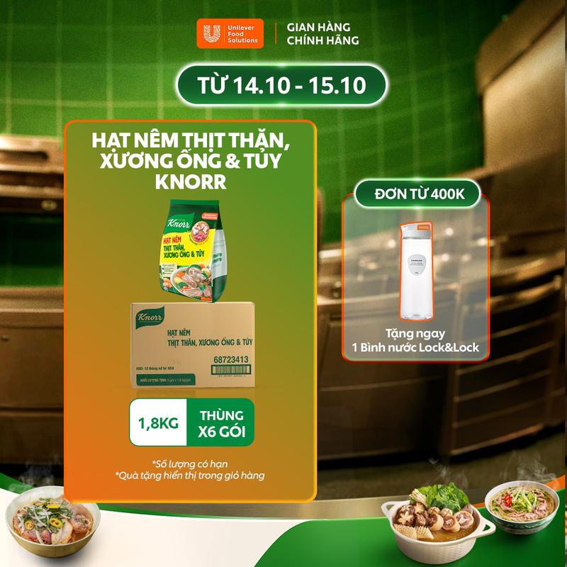 Thùng 6 Gói Hạt Nêm Thịt Thăn Xương Ống và Tủy Knorr Professional 1.8kg - Chuyên Dùng Cho Nấu Ăn