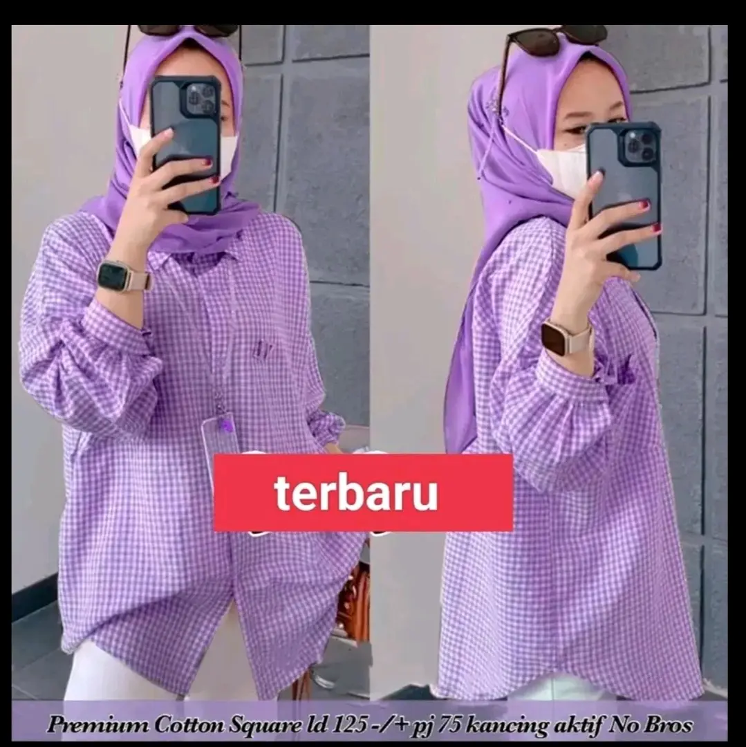 blouse atasan terbaru/blouse ciara/blouse kotak /blouse ciara bahan  Katun Kancing Baju Nyaman kemeja polos