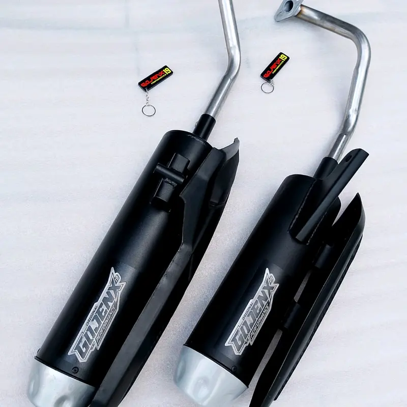 Knalpot Motor Matic GOJENX19 Performance Type SR-02 Beat,Vario,Scoopy,Pcx,Mio,Aerox,Nmax,Spin,Nex,Skydrive,Skywave Hitam Coating Suara Bass Adem Motorcycle 3
