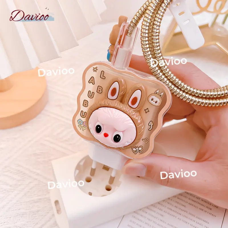 Pelindung Charger FOR REDMI/XIAOMI/POCO 33W&45W | Set 5 Item Motif Kartun Bahan TPU Pelindung Kabel Charger Untuk Charger FOR REDMI/XIAOMI/POCO 33W&45W 1