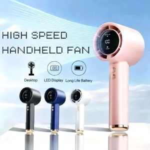 Kipas Turbo N68 Mini LED Digital Strong Portable Kipas Angin Mini Viral LED Display Baterai Tahan Lama