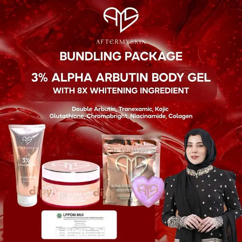 【Official Distributor】AFTERMYSKIN - 1 pcs HB Alpha Arbutin dan 1 pcs Sabun 10x Whitening Extra Chromabright Bodycream Lotion Dosting Pencerah Pemutih Bodycare Viral Original Afterskin After Skin By Andhitairianto 0