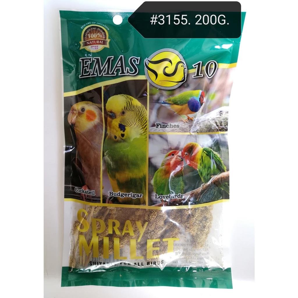 Emas10 Gaiety Spray Millet Bird Feed Food 200gram [Emas 10] Makanan Burung
