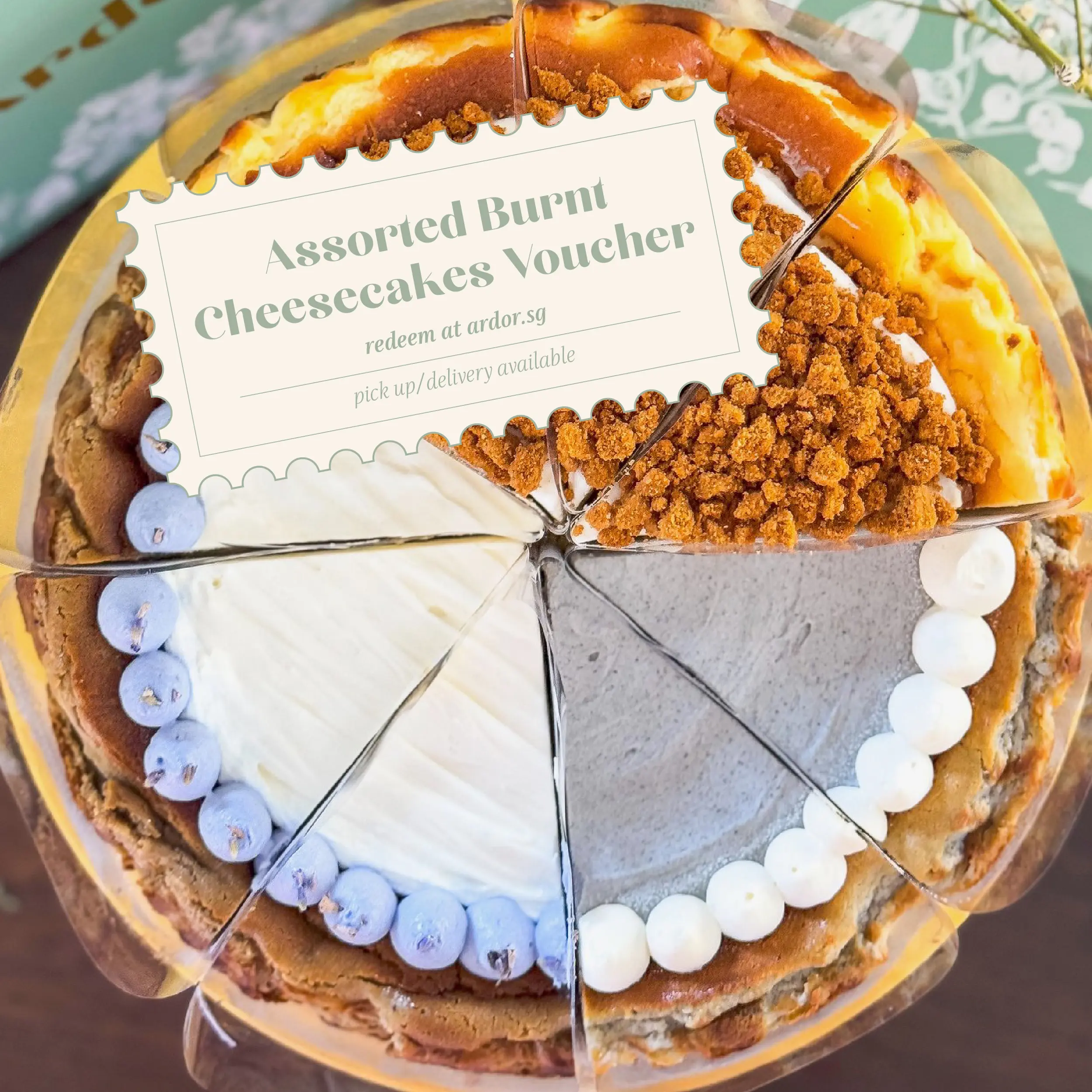 Ardor Assorted Burnt Cheesecake Set (8 slices) Physical Voucher