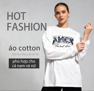 Áo thu đông dài tay chất cotton phù hợp cho cả nam và nữ - Top