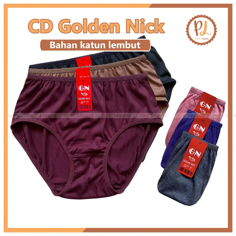 CD GN Isi 3pcs / Celana Dalam Golden Nick / Celana Dalam Wanita Katun Lembut Golden Nick 4