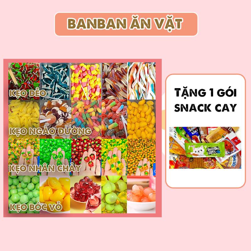 Kẹo dẻo ChipChip mix vị ăn vặt BANBAN, Kẹo Bóc Vỏ, Kẹo Phủ Đường, Mix Thập Cẩm Nhiều Vị keomix nhieu kẹo tráicây