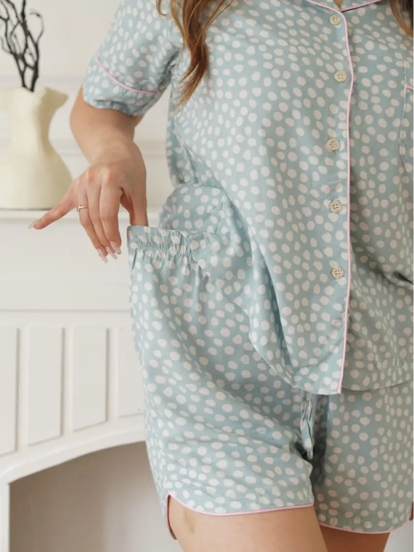 SECRET_CHARM PYJAMAS/ PIYAMA/BAJU TIDUR MOTIF- GRACE BLUE