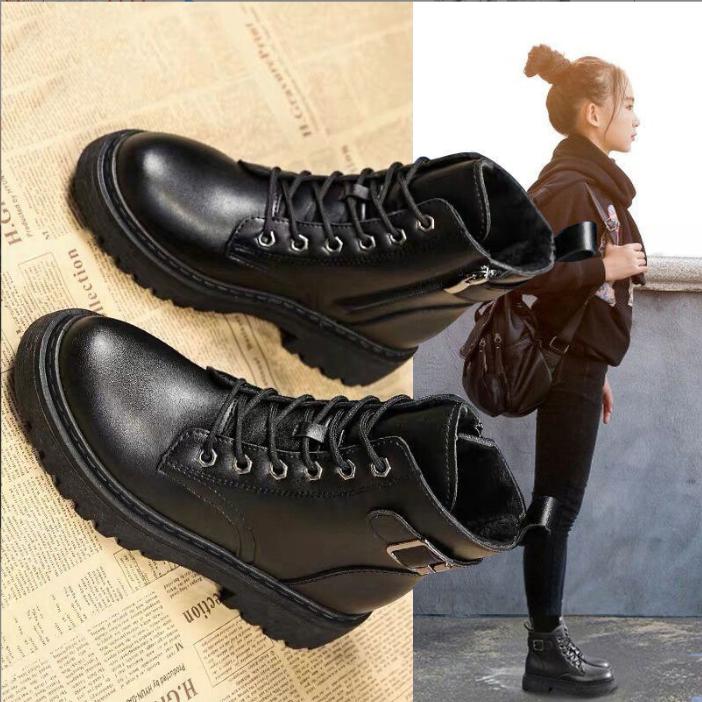  Giày Bốt Martin 2025 Thu Đông Mới Cho Trẻ Em Bốt Cho Bé Gái Cao Cấp Phong Cách Thời Trang Màu Đen Size 27-38 Chất Liệu Cao Cấp Thoải Mái An Toàn Cho Bé   BÔT ĐAI NGANG   