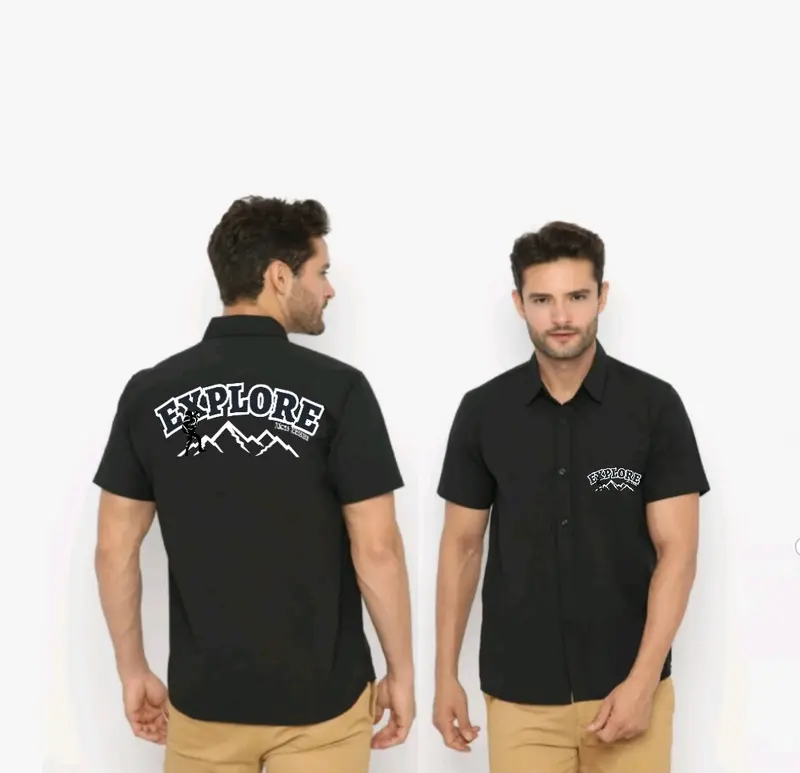 Kemeja Motif Kemeja Lengan Pendek Motif Gambar Belakang Kemeja Keren Cocok Untuk Pria dan Wanita 2