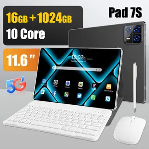【Free Bluetooth Keyboard】Tablet murah PAD7S baru 11.6inch (RAM16GB+ROM1TB)layar definisi tinggi komputer tablet belajar hiburan kantor tablet Tablet Android hot sale 5G Dual SIM Wifi Garansi resmi murah tablet android Bisa COD