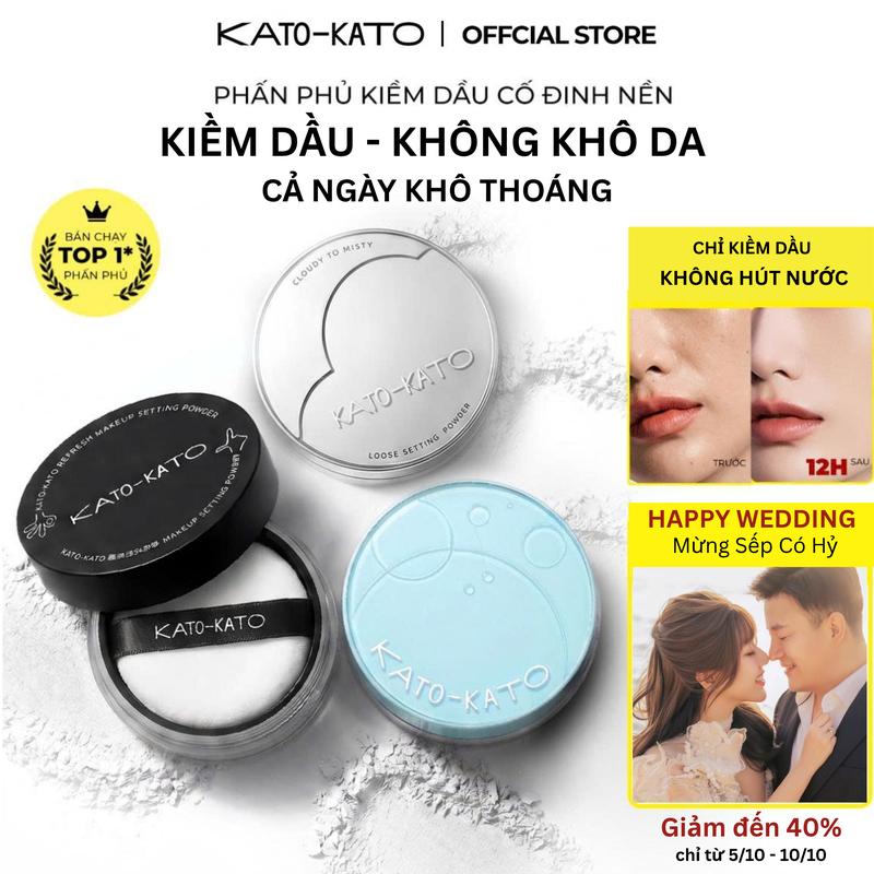 [HIWON x KATO-KATO] Phấn Phủ Kiềm Dầu Cố Định Nền Mỏng Nhẹ, Lâu Trôi, Kiềm Dầu, Chống Nước, Chống Mồ Hôi Che Phủ Bóng Dầu hiệu quả