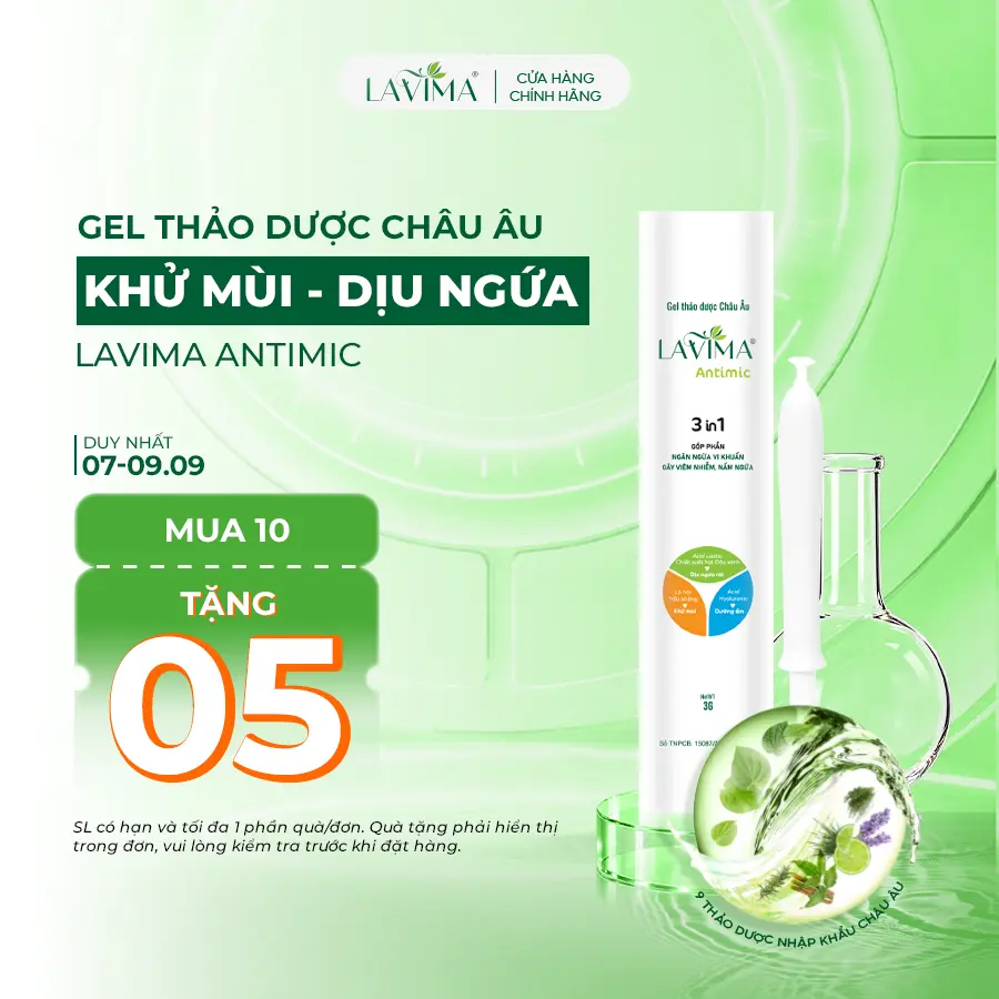 Gel Phụ Khoa Lavima Antimic (Đũa Thần Inner) - Thảo Dược Châu Âu Làm Sạch - Khử Mùi - Dịu Ngứa Nhanh Tại Chỗ, Bút 3g
