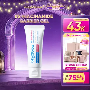 [New] Glad2Glow B5 Niacinamide Barrier Boosting Gel 30ml&50ml Pelembab Wajah Mencerahkan & Menenangkan Kulit Kusam Sensitif Kemerahan dengan Pro Vitamin B5 Panthenol dan Centella Asiatica Cica Skincare 3-in-1 Gel Ringan Cepat Meresap