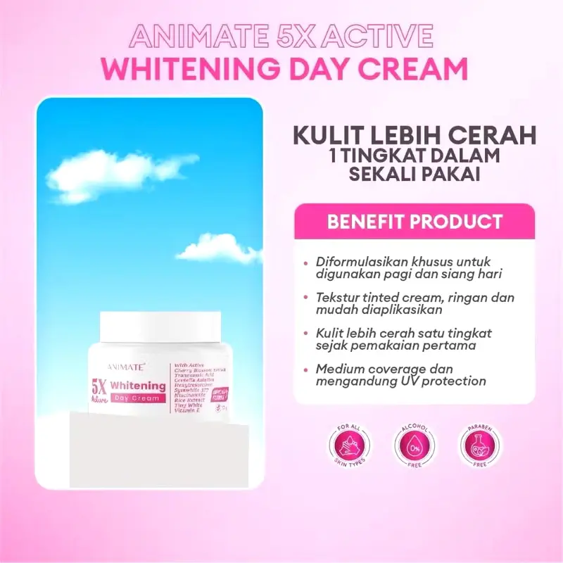 ANIMATE Day Cream Animate 5x Active Whitening Series  - Animate whitening cream 1