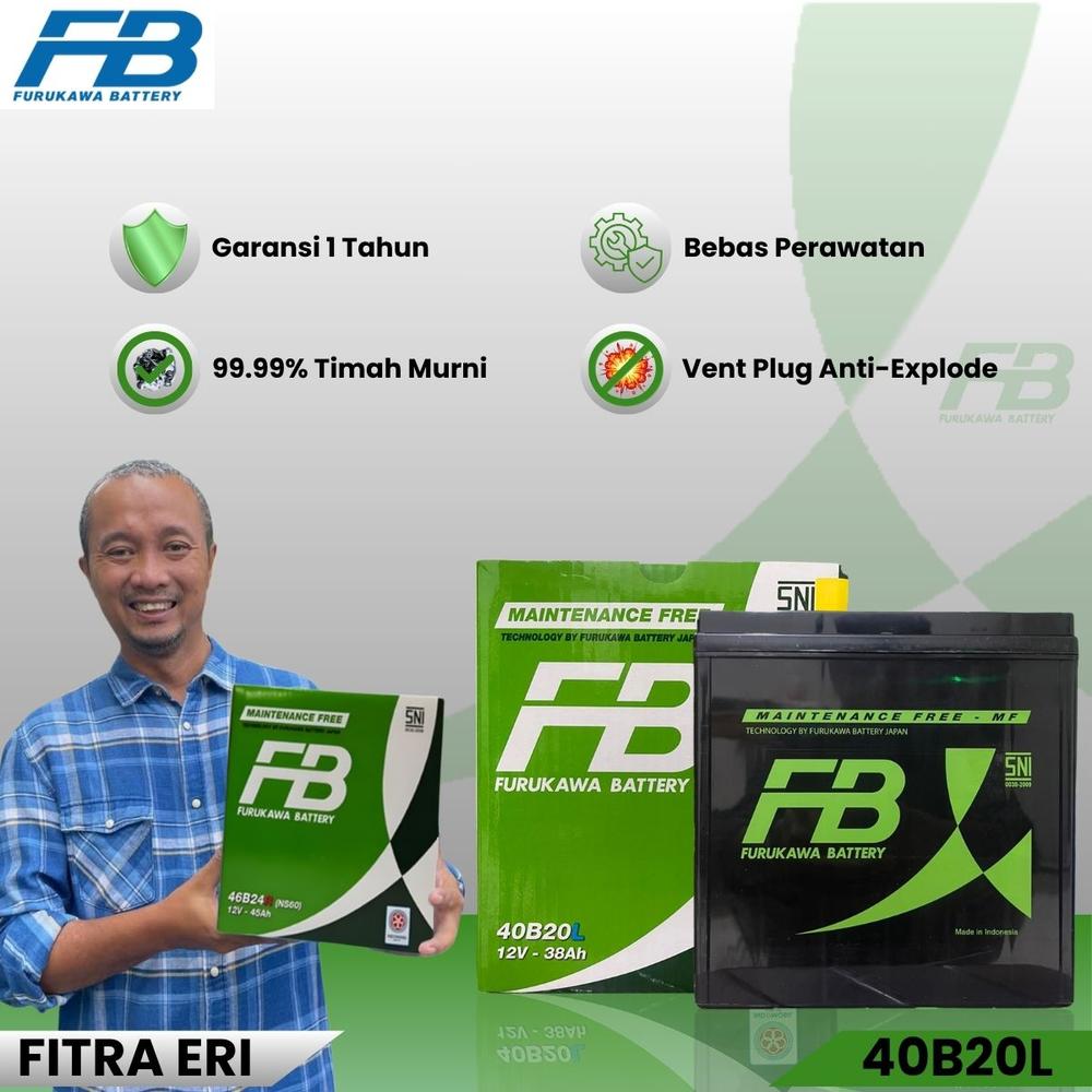 Furukawa Battery / FB Aki Mobil Mitsubishi Xpander 40B20L / NS40ZL 12V / 38Ah - Aki Kering - GOJEK/GRAB
