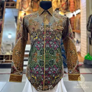 Batik kemeja premium reguler fit katun 80s laseman x jahitan smok/bordir