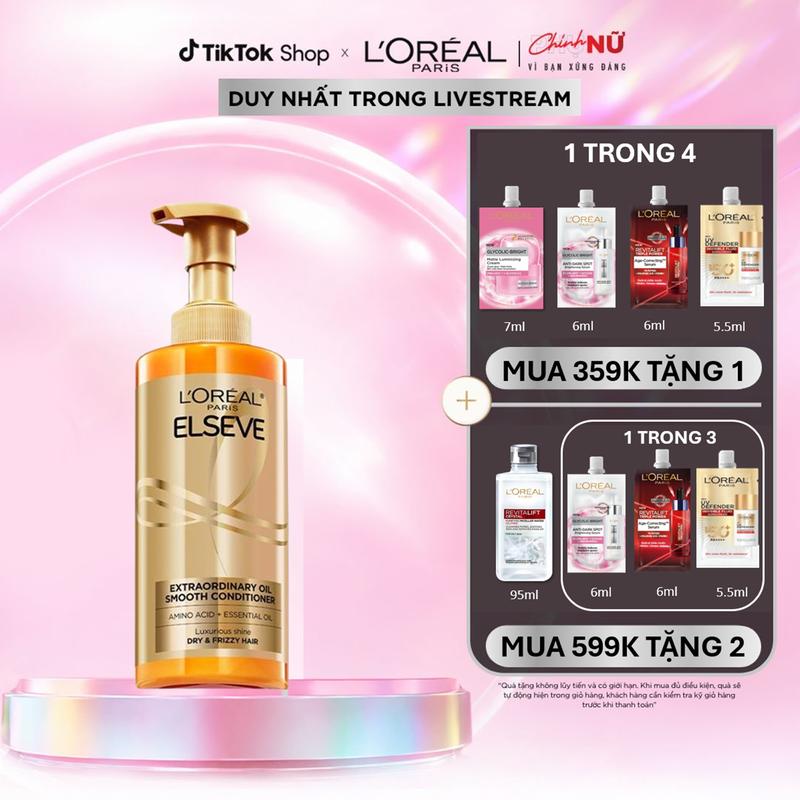 Dầu gội dưỡng tóc suôn mượt tóc cao cấp L'Oreal Paris Extraordinary Oil Smooth…