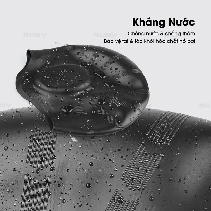 Mũ Bơi Người Lớn Silicone Dùng Được Cho Nam Nữ Bịt Tai - Ngăn Nước - Chùm Búi Tóc - MB02 6