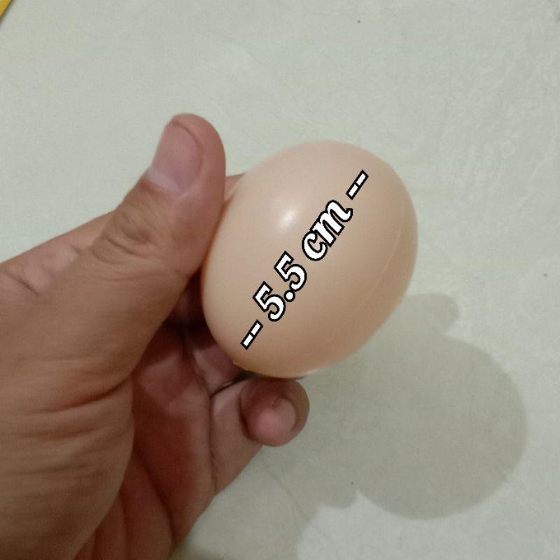 Mainan Telur ayam kampung bahan plastik tebal tidak kopong mainan telor paskah hias - SenenginAnak 1