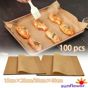 Kertas Alas Roti Baking Paper Greaseproof Coklat 100pcs Anti Lengket 15x20 & 30x40cm