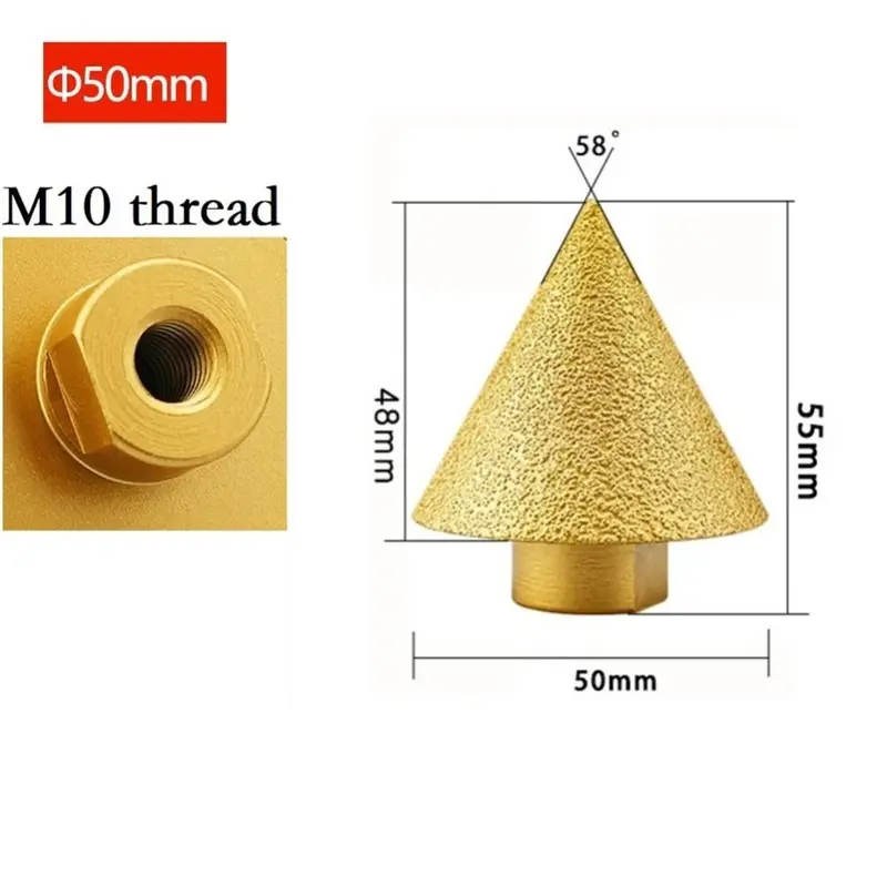 Mũi Chamfer Vát Ren, Mũi Khoan Mở Rộng, Mũi Khoan Gạch Men, Mũi Khắc, Mài, Đánh Bóng, Mũi Khoan, Có Các Kích Cỡ 38 / 50Mm, Mới 4