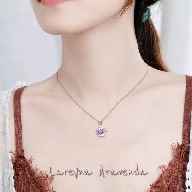 Kalung Titanium Wanita + Liontin Eternal Crown Crystal KL047 1