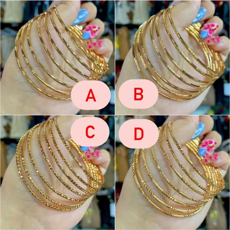 Benika Accesories - Gelang Tangan Keroncong Xp Set 7 Motif Ukir Kaca Dove Bahan Tembaga Logam Stainless Aman Harian Rekomendasi Keroncong Daily Harian Pakai Perhiasan Permata Bracelets Kulit 0