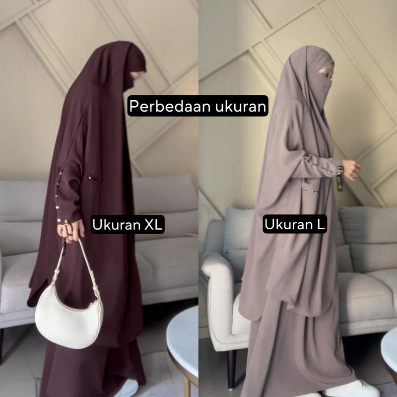 Tsurayya -Hurrem One Set Frenchkhimar & Rok Wolfis Exclusive Free Cadar Tali/One Set Umroh Haji 3