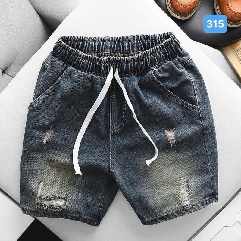 Quần short jean nam SJN315 trên gối màu xanh rách lưng thun chất liệu Denim co dãn tốt form chuẩn skinny size M,L,XL,XXL