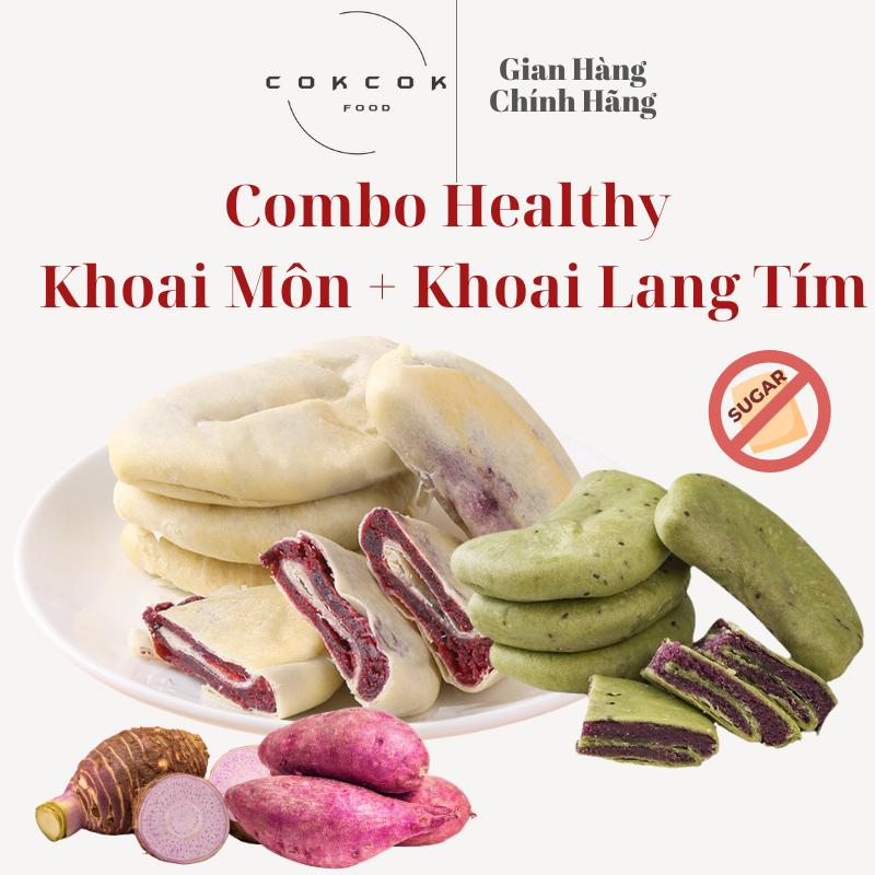  Combo Bánh Healthy Khoai Môn + Khoai Lang Tím Không Đường CokcokFood Bánh Ăn Kiêng Sản Phẩm Eatclean 