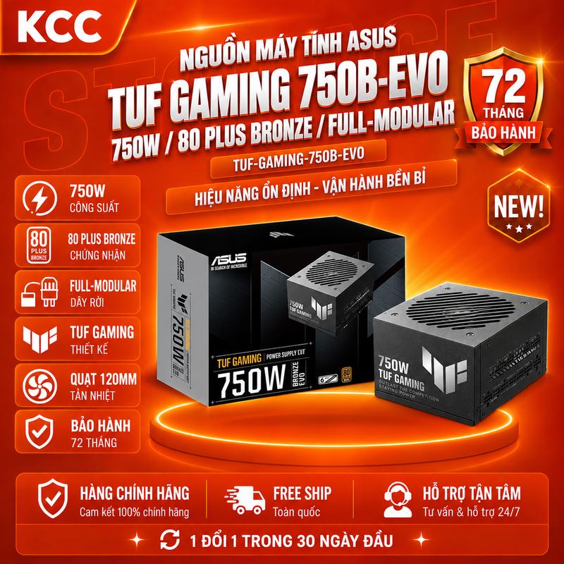 Nguồn máy tính Asus TUF Gaming 750B-EVO (750W/ 80 Plus Bronze/ Full-Modular)