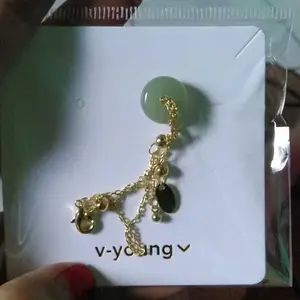 KL06 -- KALUNG EMERALD HIJAU Fashion Model Korea Bentuk Simpel Dan Elegant Anti Karat