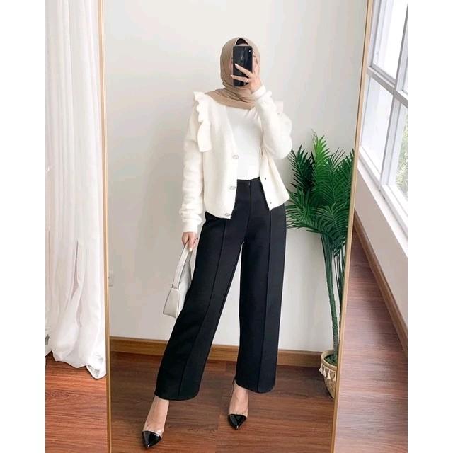 celana kulot jumbo wanita kekinian celana kulot scuba premium 3